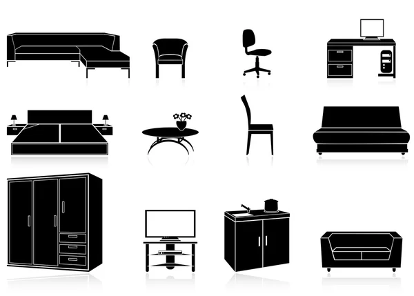 Furniture icons — Stock Vector