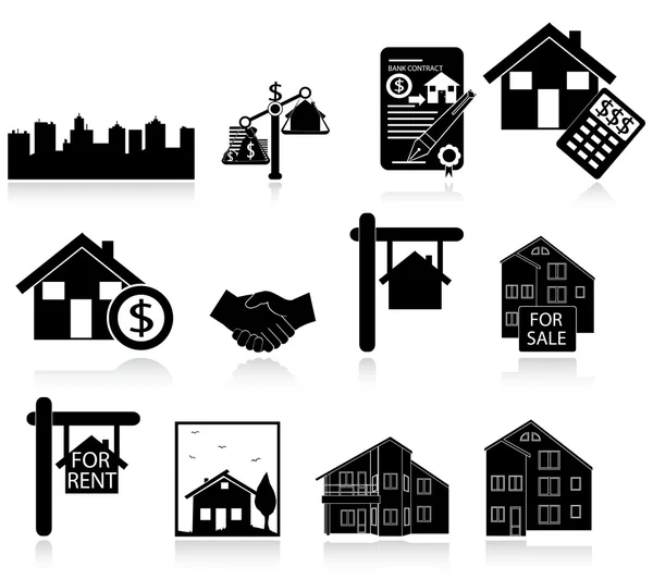 Icone immobiliari Grafiche Vettoriali