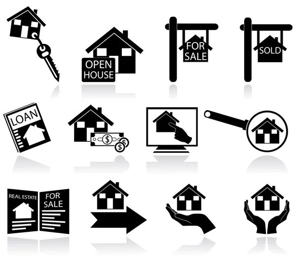 Icone immobiliari Grafiche Vettoriali