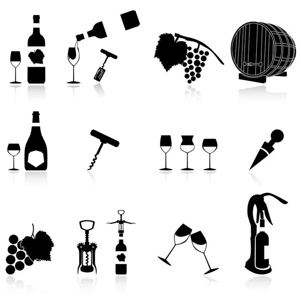 Uppsättning av vin symbol Vektorgrafik