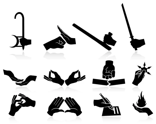 Figthing handen symbolen Rechtenvrije Stockillustraties