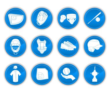 Set of baseball icons clipart