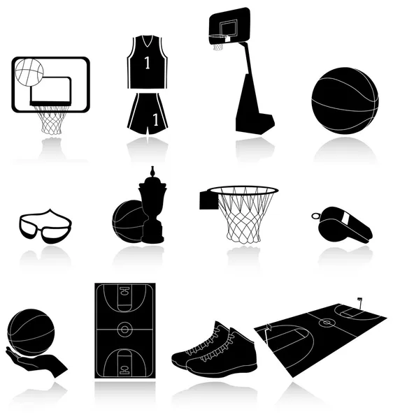 Conjunto de iconos de baloncesto — Vector de stock