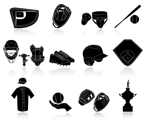 Ensemble d'icônes de baseball — Image vectorielle