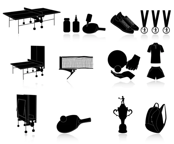 Set of table tennis icons — Stock Vector