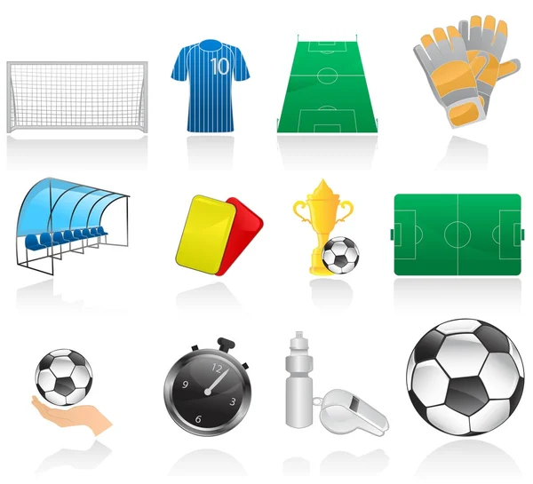 Set of soccer icons — Stock Vector