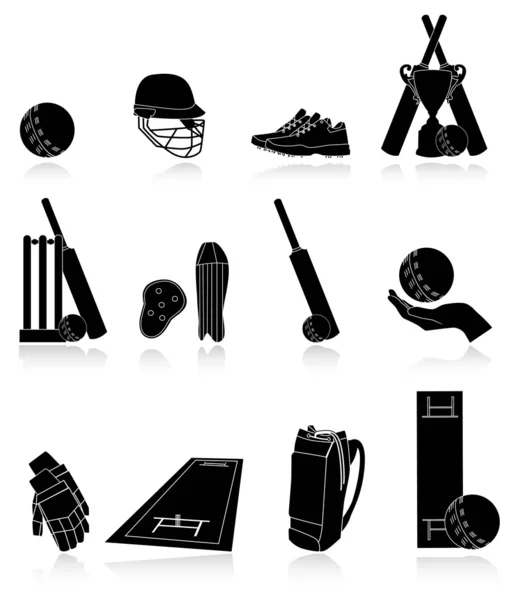 Cricket icons — Stock Vector