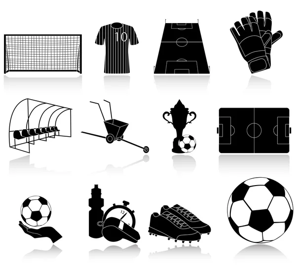 Set of soccer icons — Stock Vector