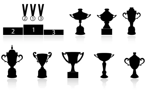 Ícones do troféu — Vetor de Stock