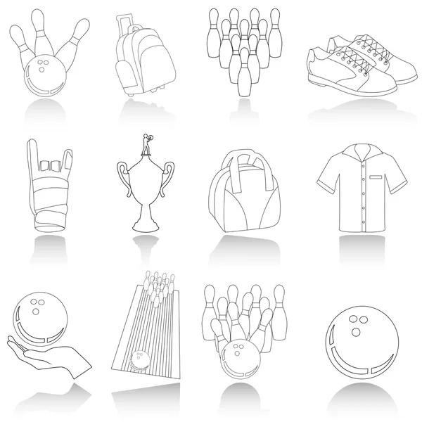 Icônes de bowling — Image vectorielle