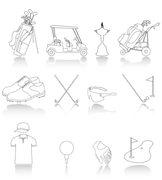 Icônes de golf — Image vectorielle