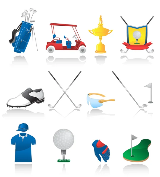 Golf-ikonok Stock Illusztrációk