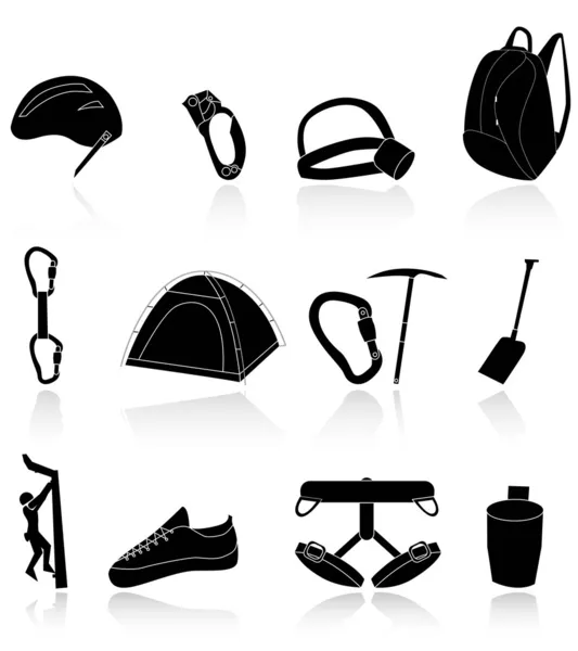 Climbing,camping and exploration icons Stockillustration