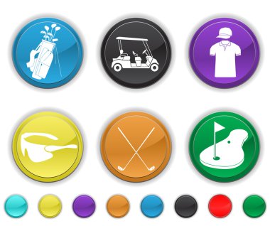 Golf icons,each color is set on a different layer clipart