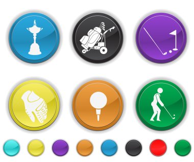 Golf icons,each color is set on a different layer clipart