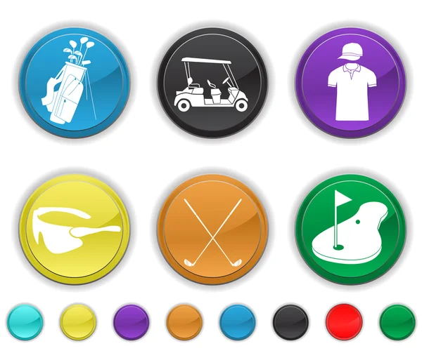 Ícones de golfe, cada cor é definida em uma camada diferente —  Vetores de Stock