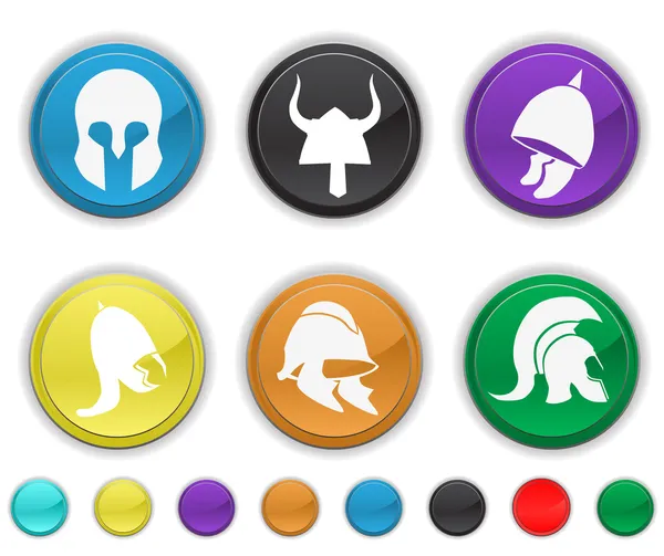 ANTIQUE HELMET,each color icon is set on a different layer — Stock Vector