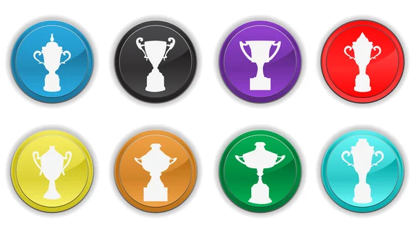 Ícones de troféu, cada ícone de cor é definido em uma camada diferente — Vetor de Stock