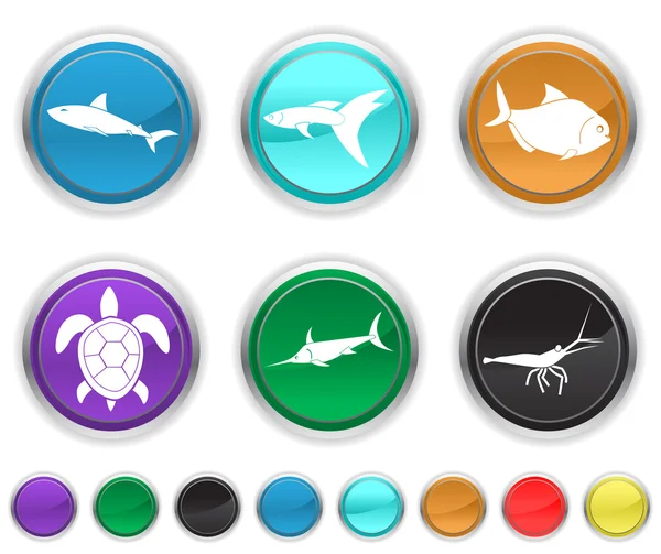 Fish icons — Stock Vector