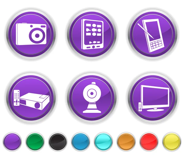 Electronic equipment,each icon is set on a different layer — Stock Vector