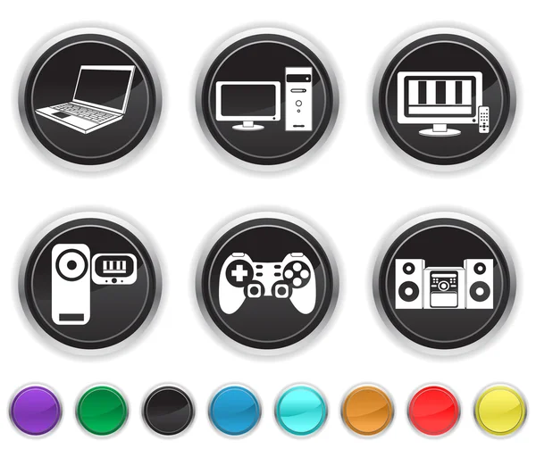 Equipo electrónico, cada icono se establece en una capa diferente — Vector de stock