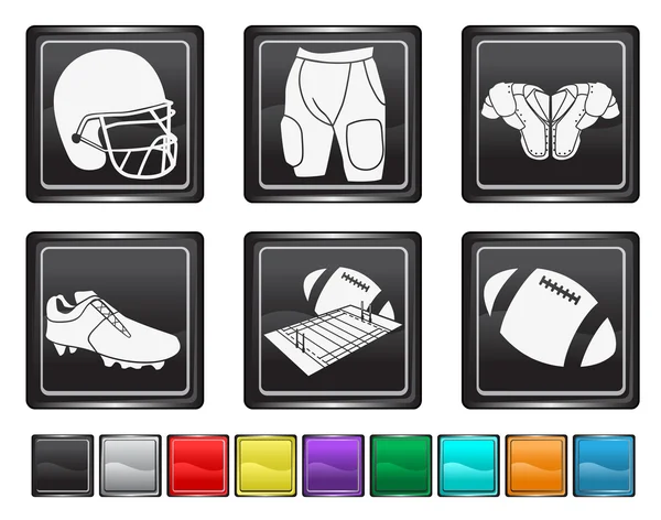 Rugby-Symbole, jedes Farb-Symbol wird auf einer anderen Ebene gesetzt — Stockvektor