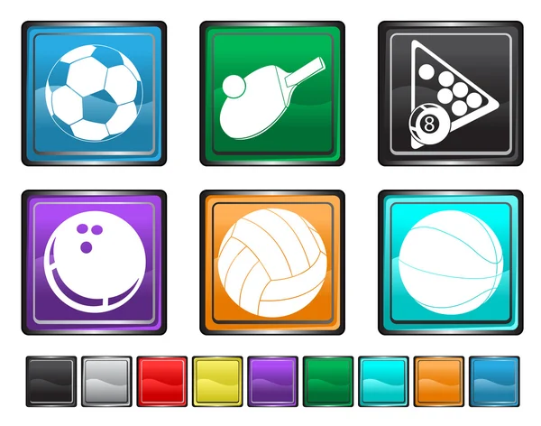 Спортивные иконки, каждый цветовой значок установлен на разном слое — стоковый вектор
