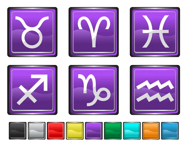 Astrologie sign, elk pictogram kleur is ingesteld op een andere laag — Stockvector
