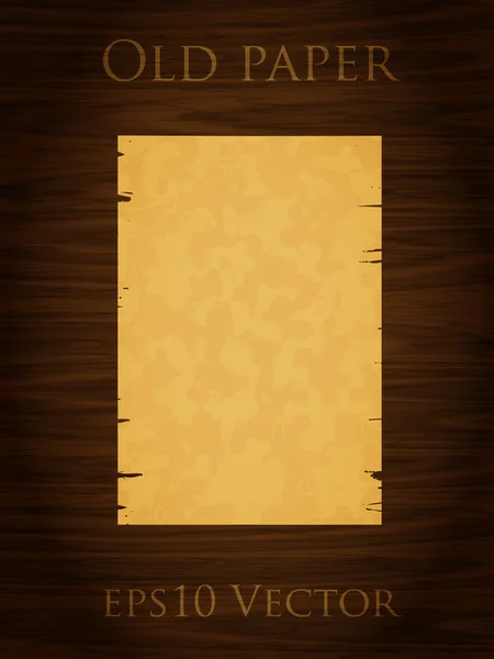 Vieux papier sur une table en bois — Image vectorielle