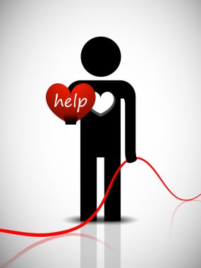 Figure of a man asks for help clipart