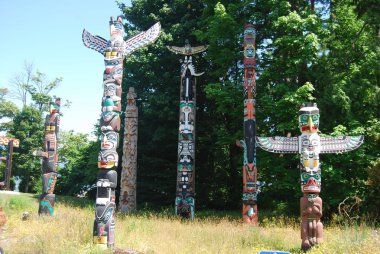 Totems at Stanley Parkt clipart