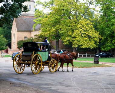 Horse Carriage Ride in Virginia, USA clipart
