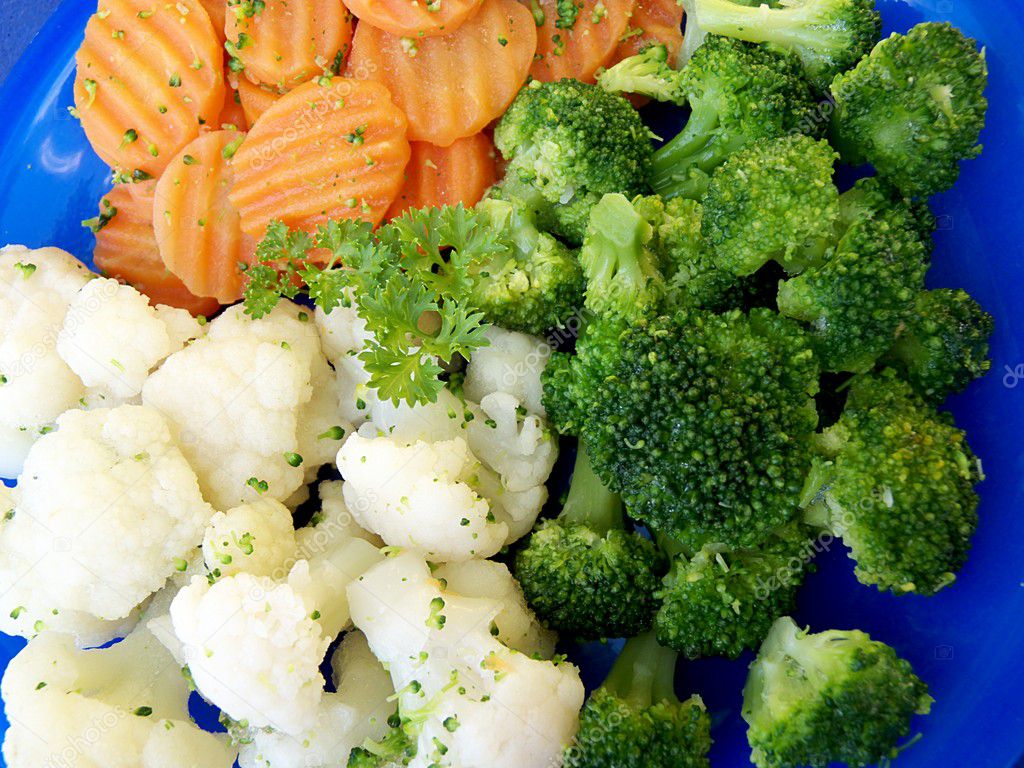 Mixed vegetables carrots, broccoli, cauliflower — Stock Photo © piep600