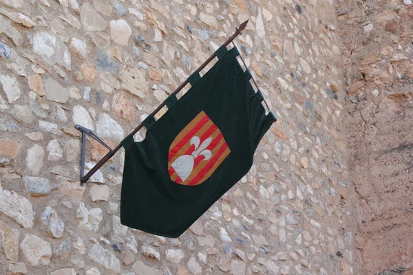 Středověká vlajka — Stock fotografie