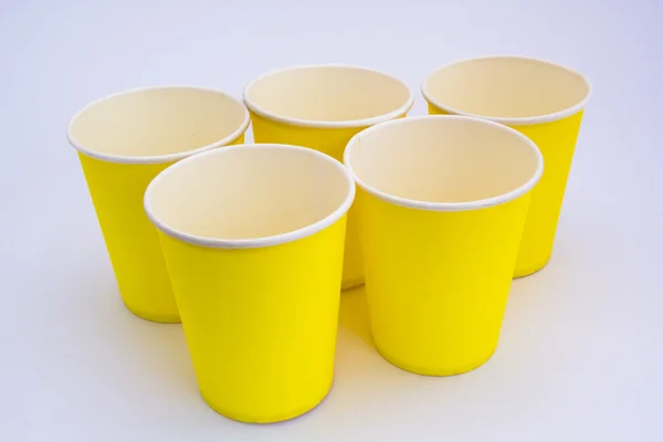 杯黄色塑料 — 图库照片