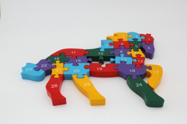 Horse-shaped puzzle clipart