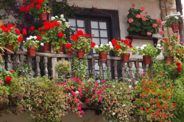 Balcony with flowers clipart