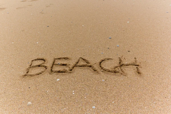 Escritura de playa — Foto de Stock