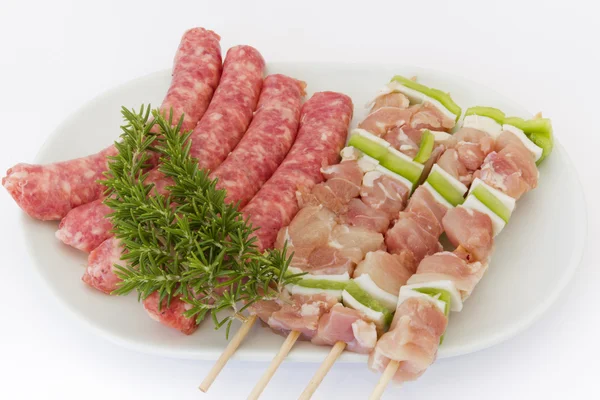 Sausages and kebabs — Stock Photo, Image