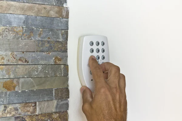 Push-button of an alarm of house — Stok fotoğraf