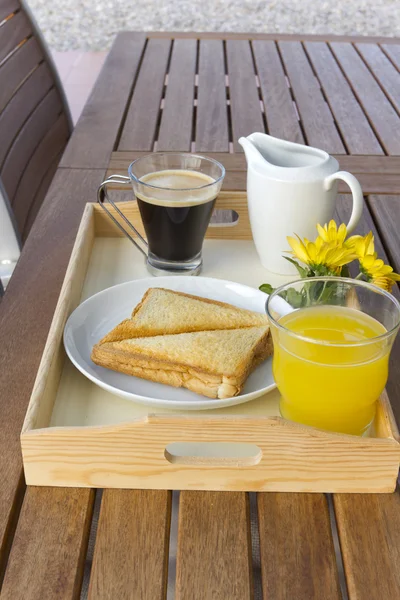 朝食トレイ — ストック写真