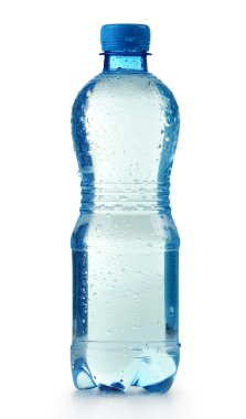 Polycarbonate plastic bottle of mineral water isolated on white clipart