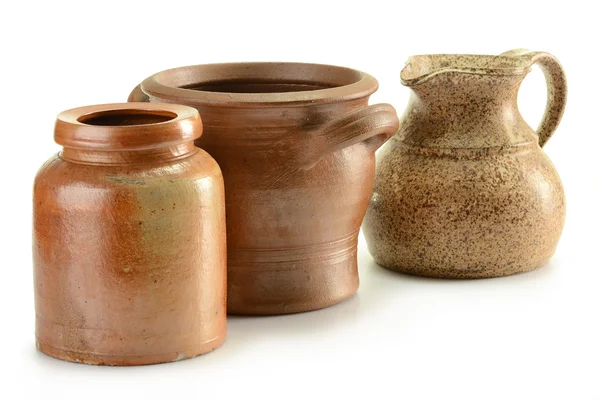 Cerâmica velha. Cozinha pratos — Fotografia de Stock