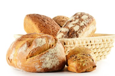 Composition with bread and rolls clipart