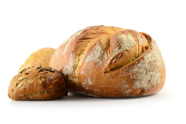 Composição com pão e rolos — Fotografia de Stock