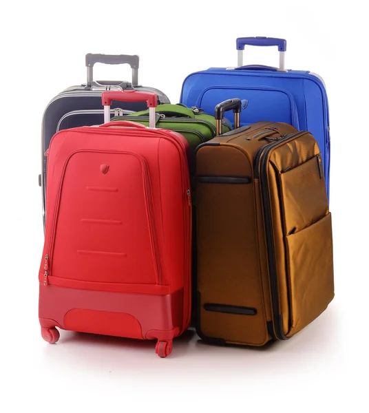 Luggage consisting of large suitcases isolated on white — Stock Photo, Image