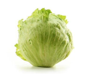 Crisphead, Iceberg, Lettuce isolated on white clipart