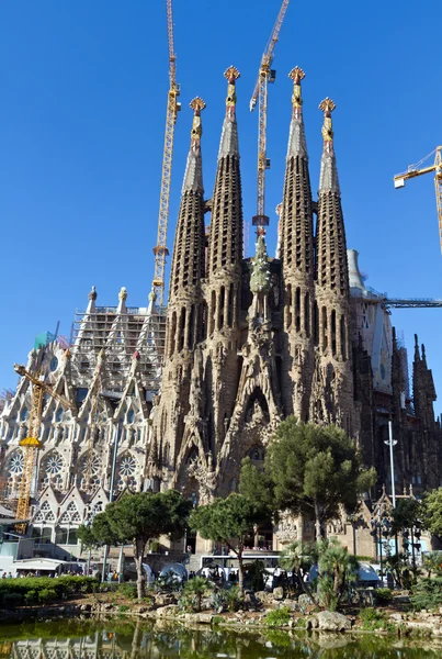 Részleteket a homlokzat sagrada familia barcelona Spanyolország — Stock Fotó