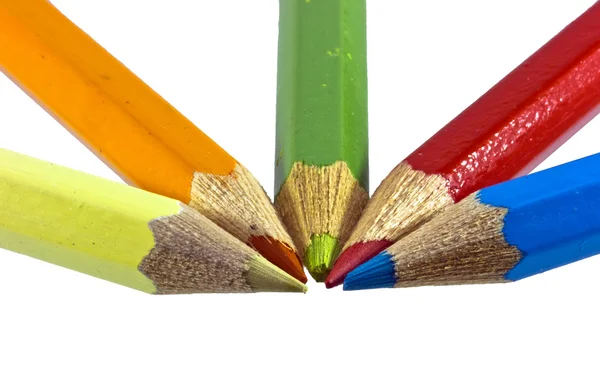 Gekleurde potloden, geïsoleerd — Stockfoto