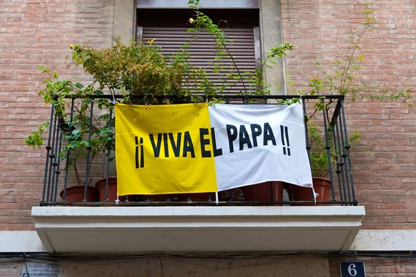 Papieskiej wizyty w Hiszpanii — Zdjęcie stockowe